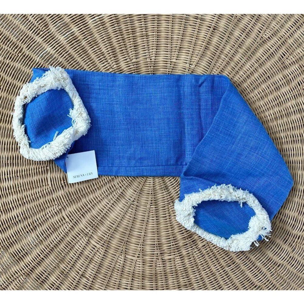 NEW Serena & Lily Bowden Bolster Pillow Cover (7”x36”x7”)-Capri Blue